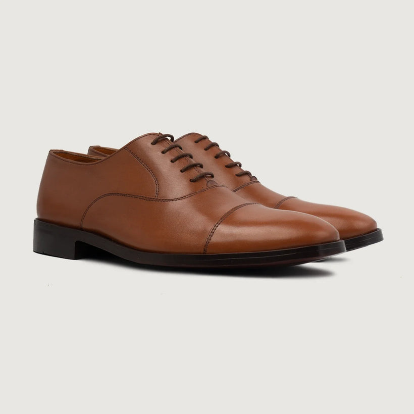 Professor Oxford Lys brun Leather Shoes til Mænd