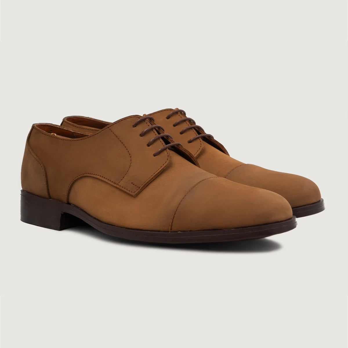 Attorney Derby Brun Nubuck Lædersko til Mænd For Men in Brown Full-Grain Leather - Sidevisning | Køb online