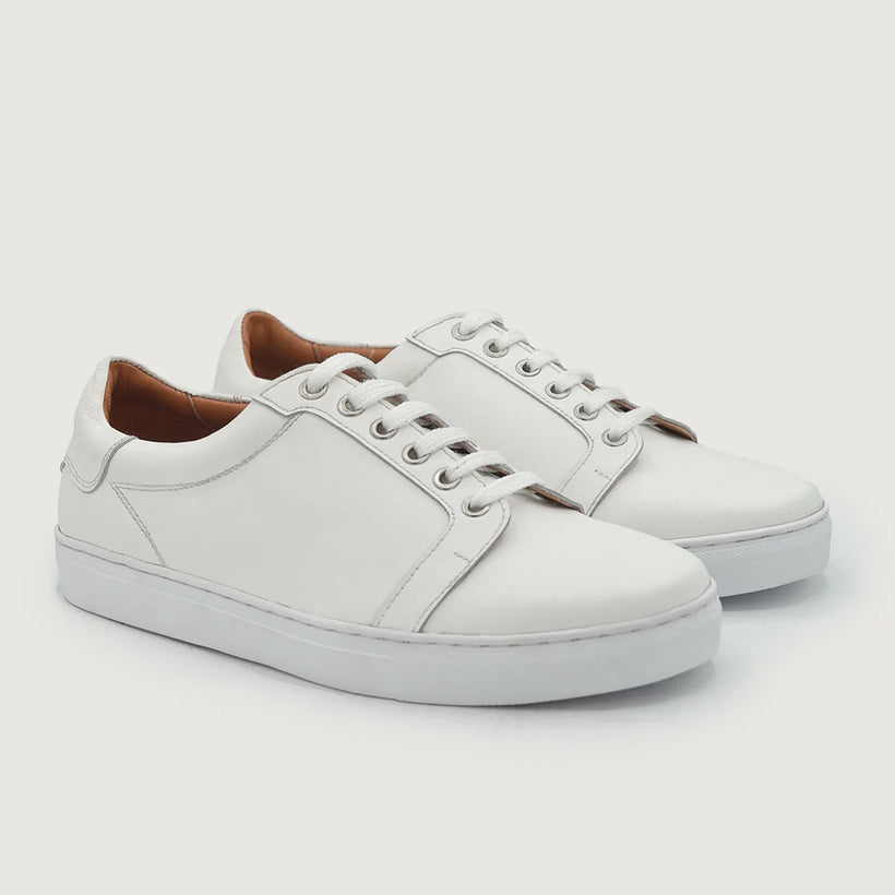 Carter Runn White Leather Sneakers til Mænd
