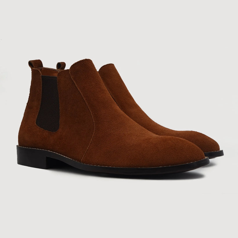 Clarkson Chelsea Brun Suede Leather Boots til Mænd