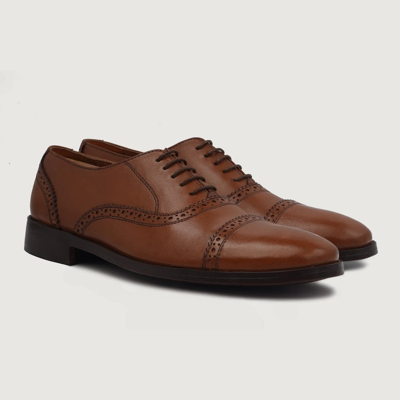 Greyson Brogues Oxford Lys brun Leather Shoes til Mænd