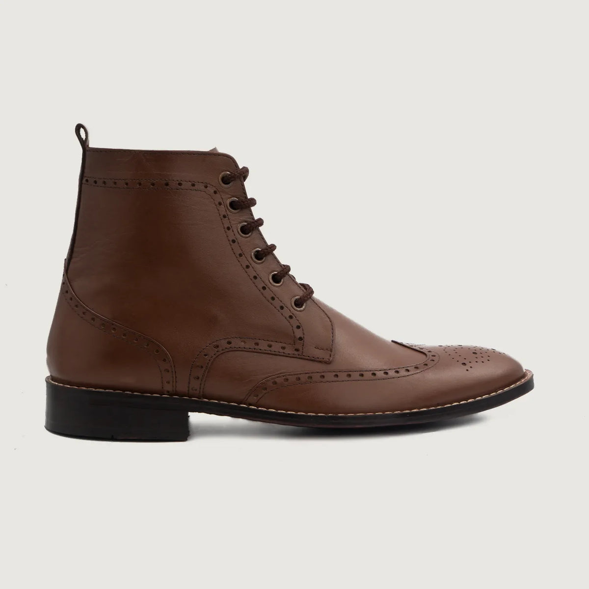 Brown Full-Grain Leather Trench Coat - Bagfra med tilpassede skuldre og ren kant