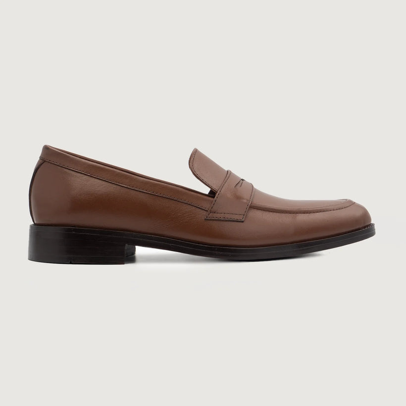 Baxton Brun Leather Loafers til Mænd