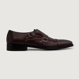 Maroon Full-Grain leather Shoes - Goodyear Welt Construction & Front Toe Box Detail