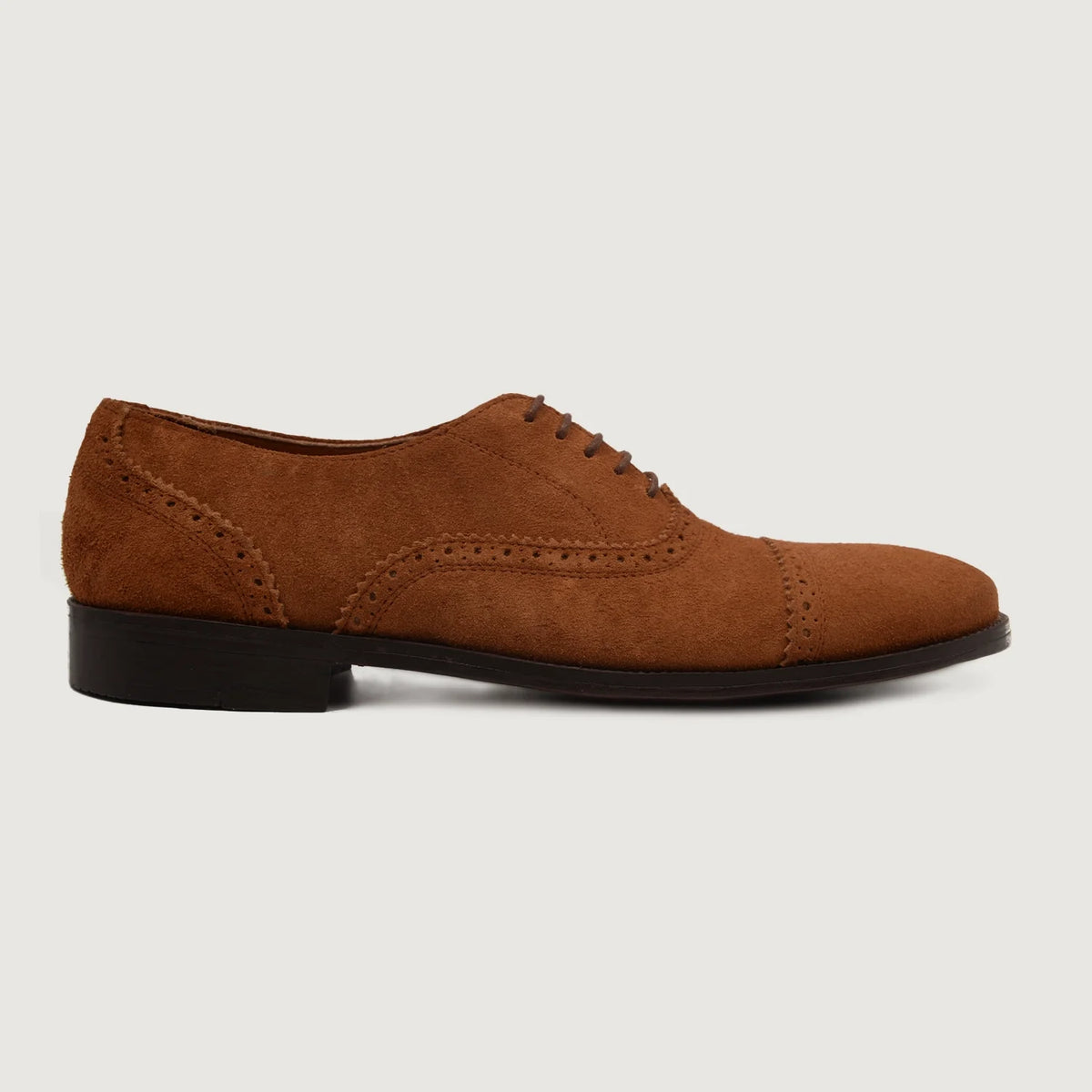 Brown Goatskin Suede Leather Shoes - Goodyear welt-konstruktion og tåboks
