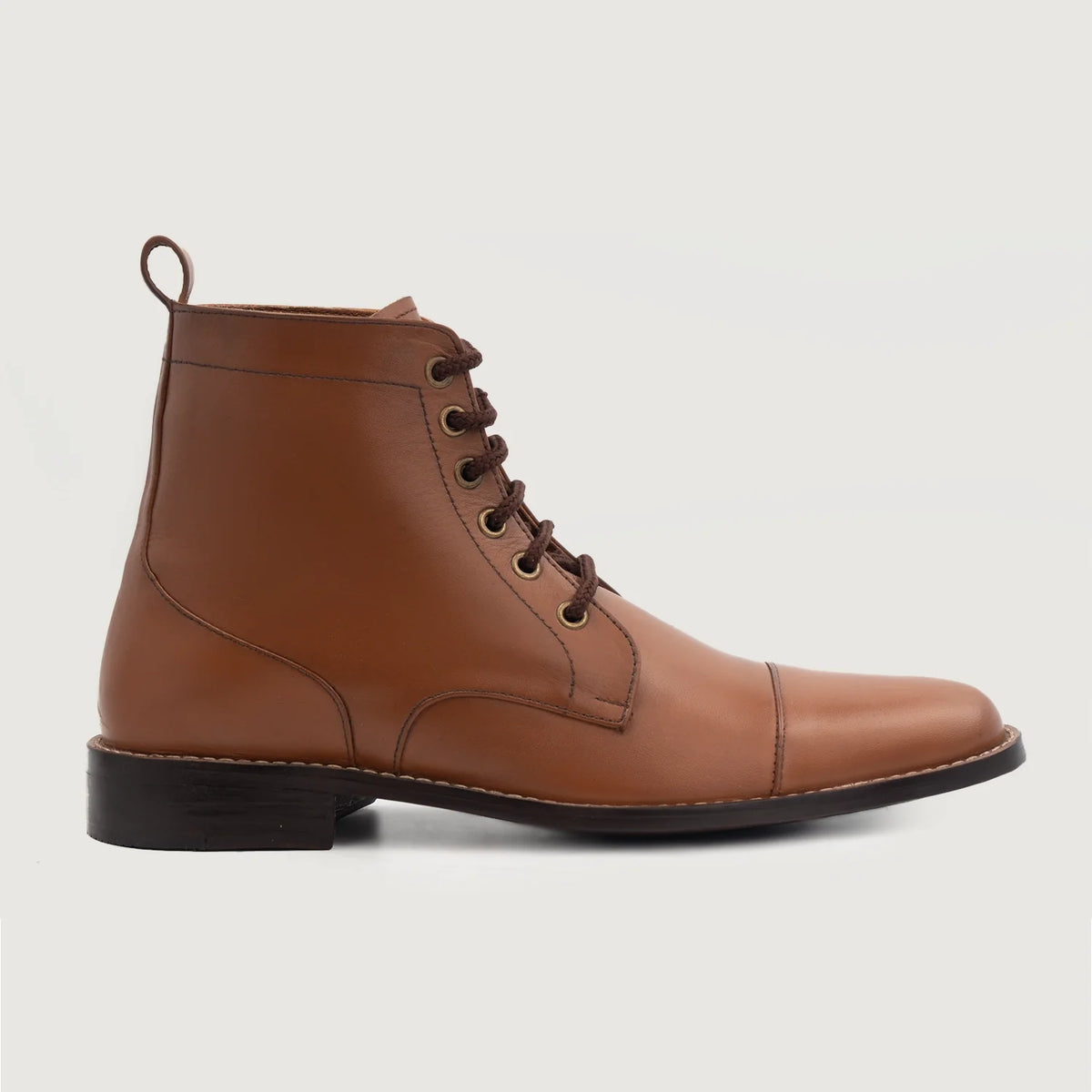 Tan Full-Grain leather Boots - Goodyear welt-konstruktion og tåboks