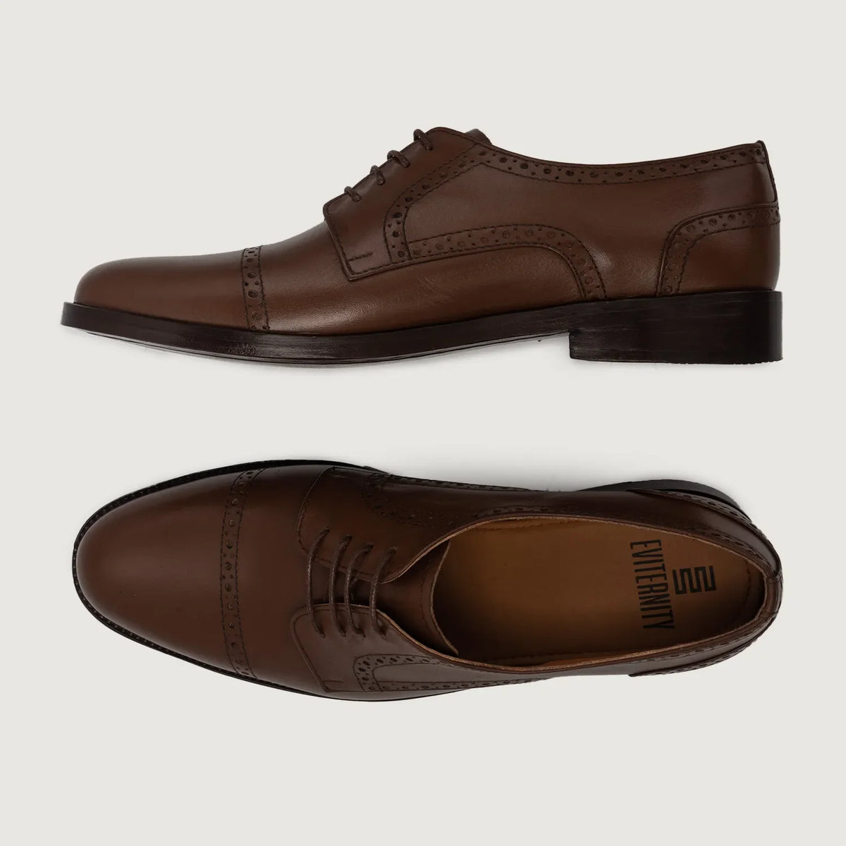 Dirk Brogues Derby Brun Lædersko til Mænd For Men - Forstærket hælkappe og præcise dobbeltsyninger