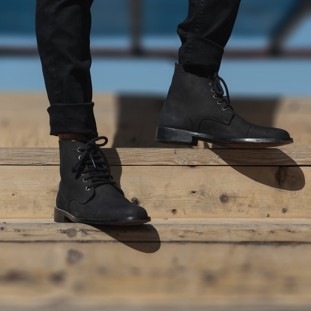 Orlaven Knight Derby Sort Nubuck Læderstøvler til Mænd footwear image 9