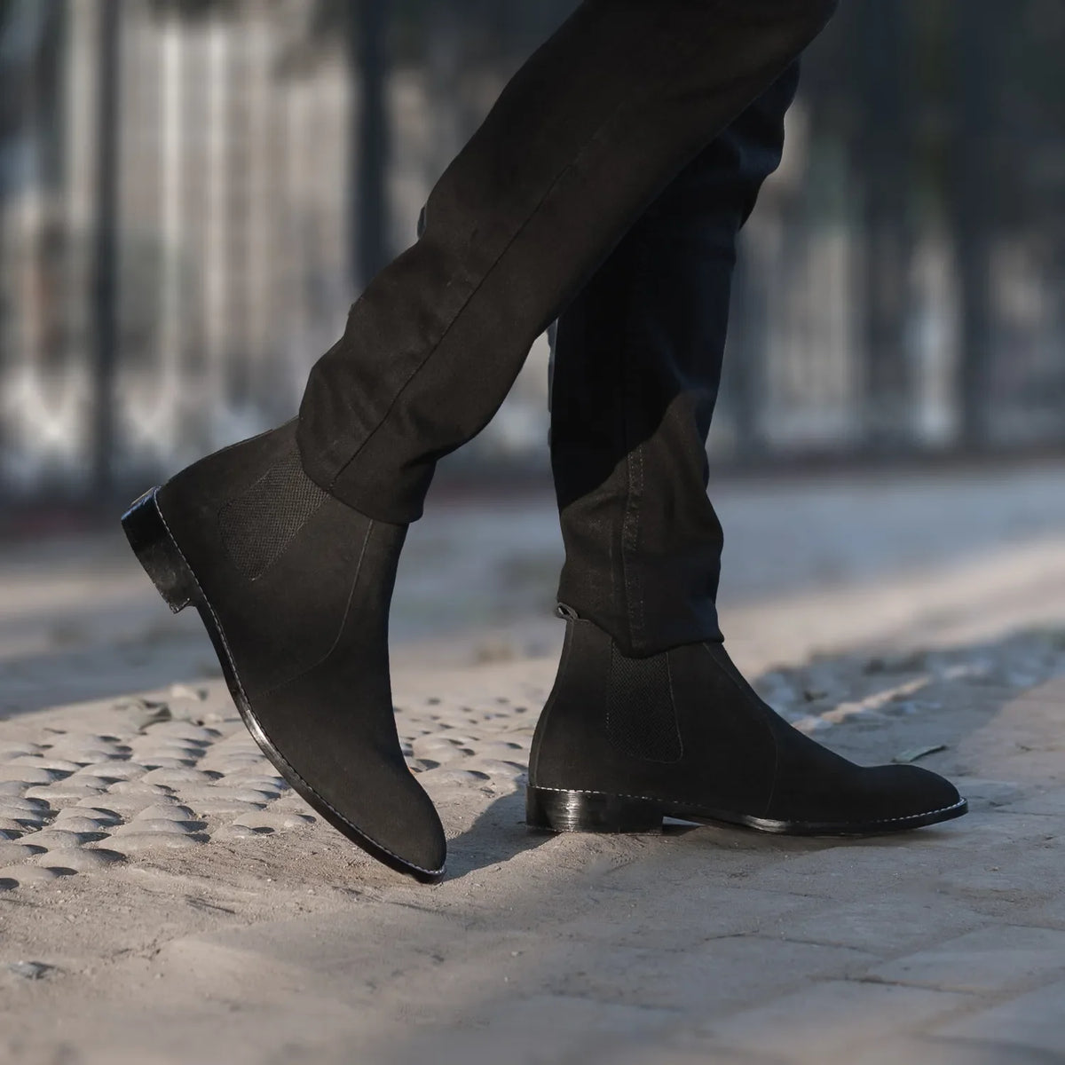 Orlaven Clarkson Chelsea Sort Suede Læderstøvler til Mænd footwear image 9
