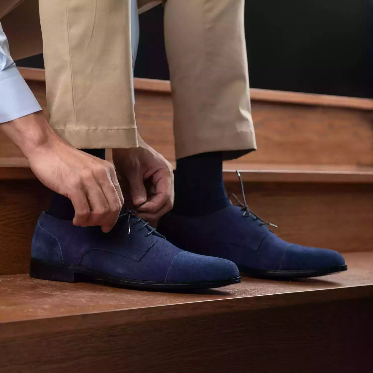 Orlaven Attorney Derby Midnight Blå Suede Lædersko til Mænd footwear image 10
