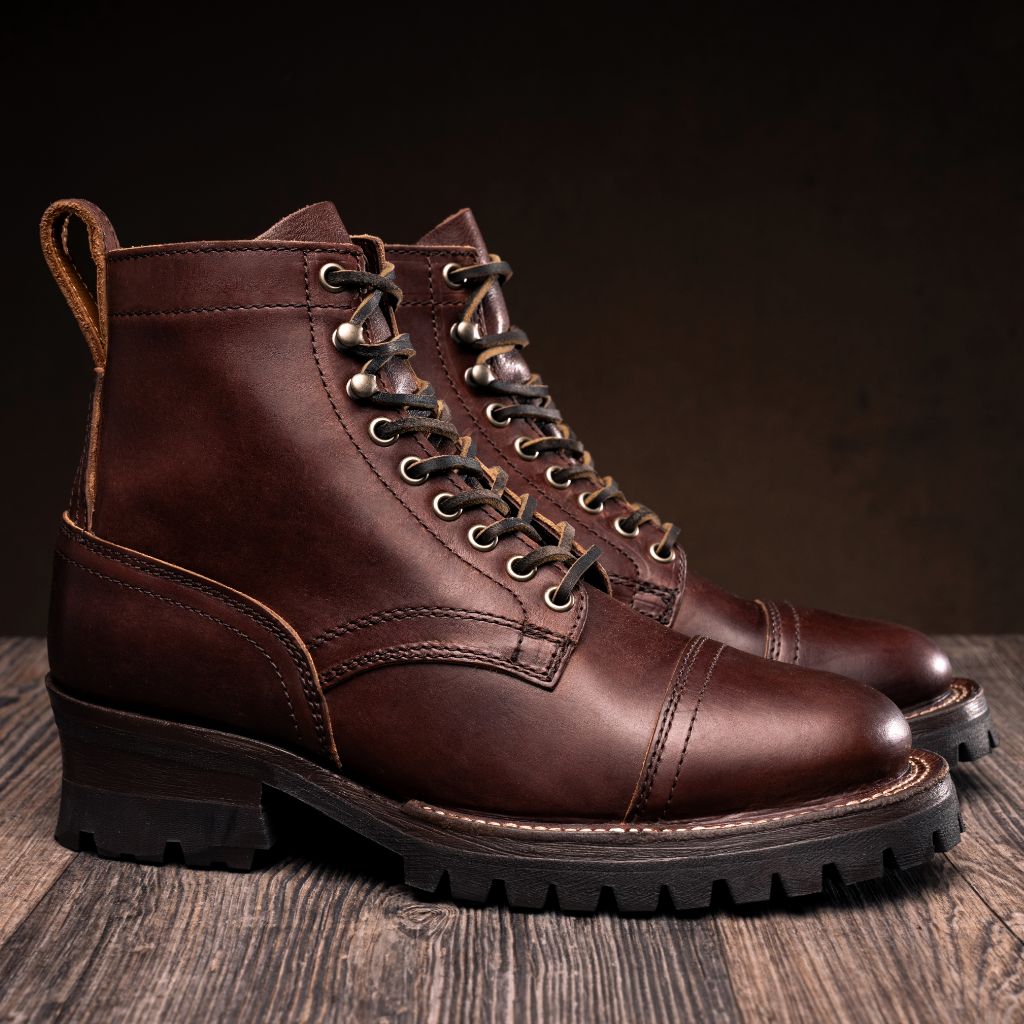 Challenger Whiskey Læderstøvler til Mænd in Classic Full-Grain Leather - Sidevisning | Køb online