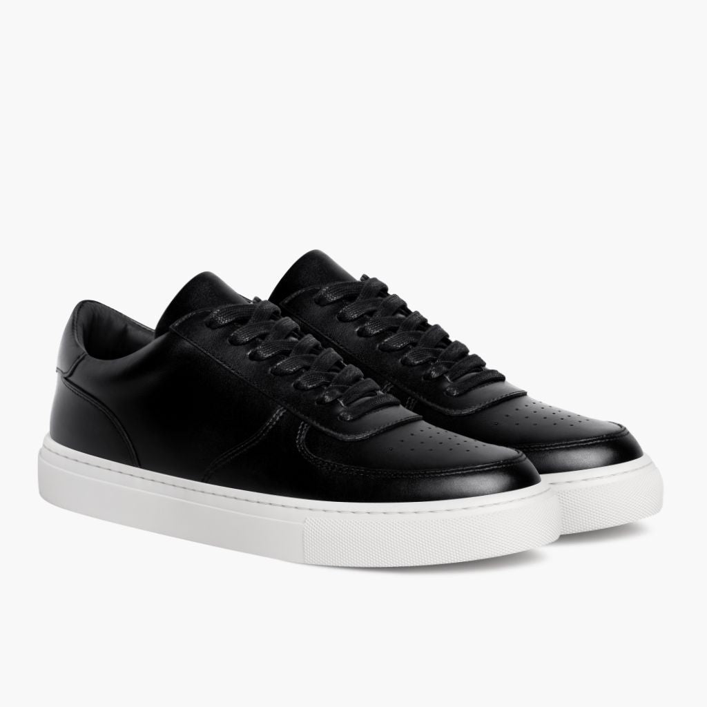 Court Black Leather Sneakers i sort ægte okselæder - Sidevisning | Køb online