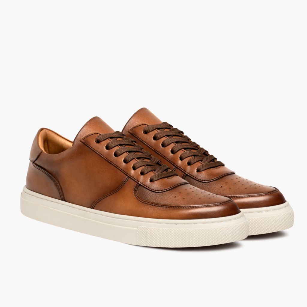 Court Toffee x Off-White Lædersneakers til Mænd in White Full-Grain Leather - Sidevisning | Køb online