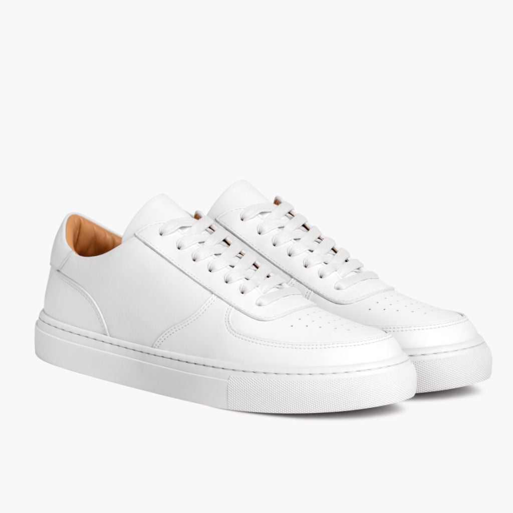 Court White Lædersneakers til Mænd in White Full-Grain Leather - Sidevisning | Køb online