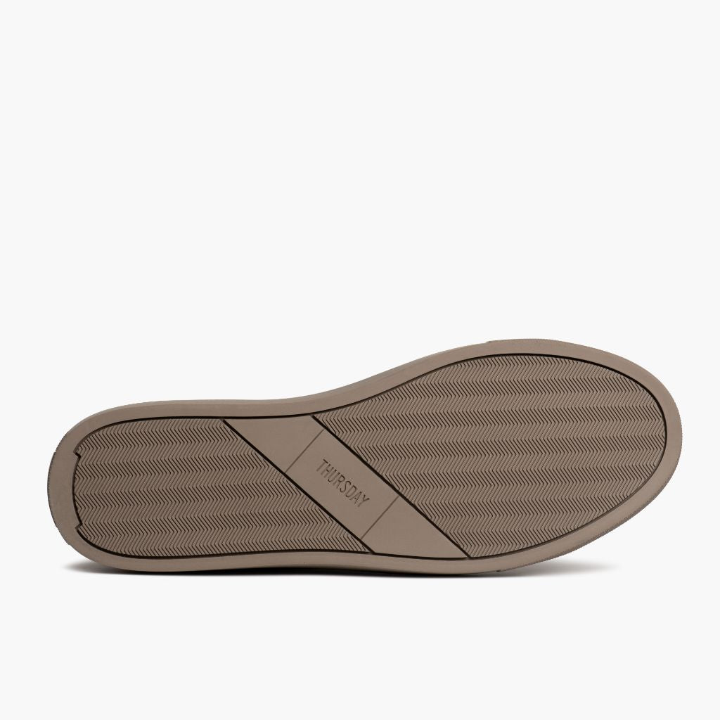 High-Traction Rubber Outsole & Lug Tread Pattern on Encore Taupe Lædersneakers til Mænd