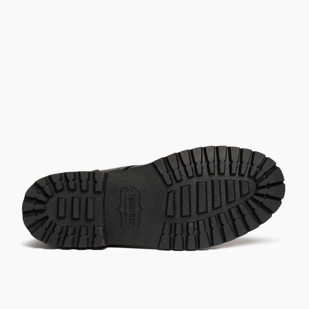 High-Traction Rubber Outsole & Lug Tread Pattern on Hero Sort Læderstøvler til Mænd