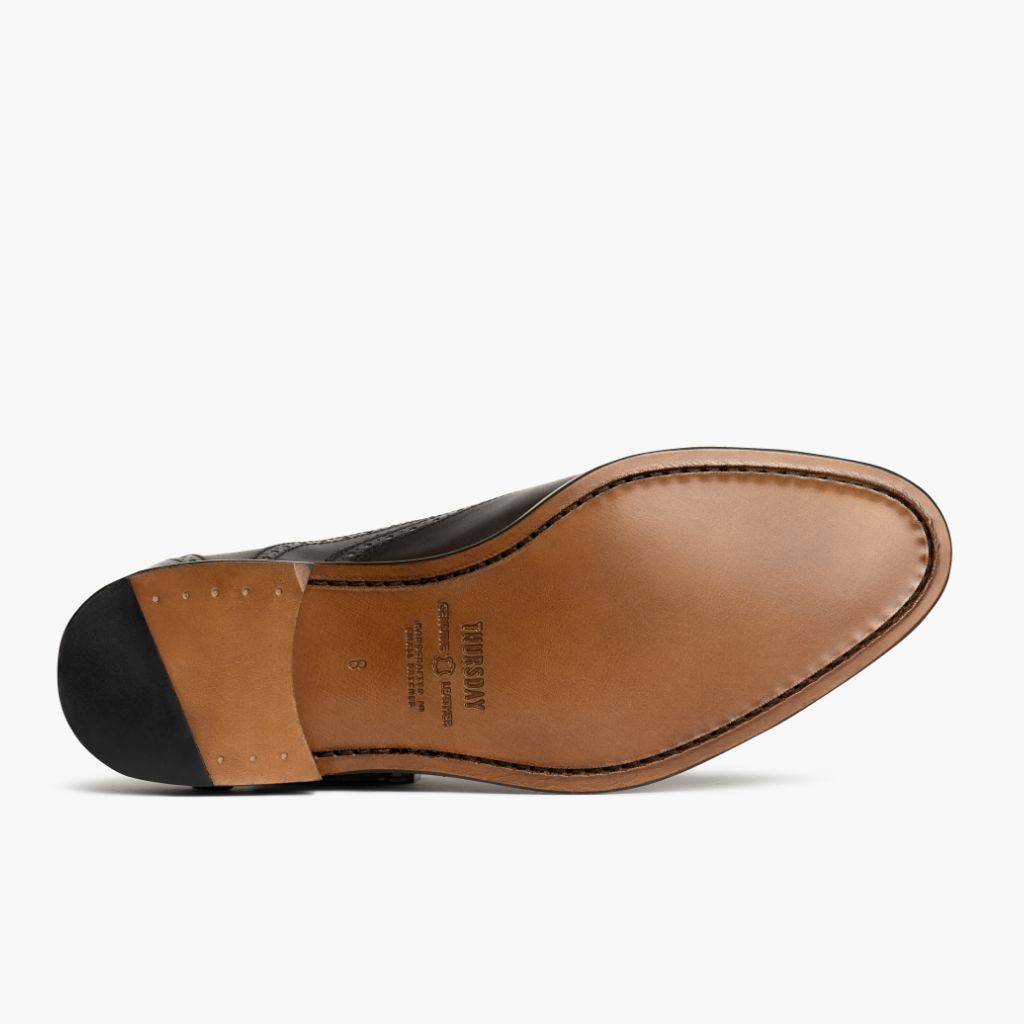 Nærbillede of Classic Collar & Heavy-Duty Zipper Hardware on Aviator Chocolate Læderloafers til Mænd