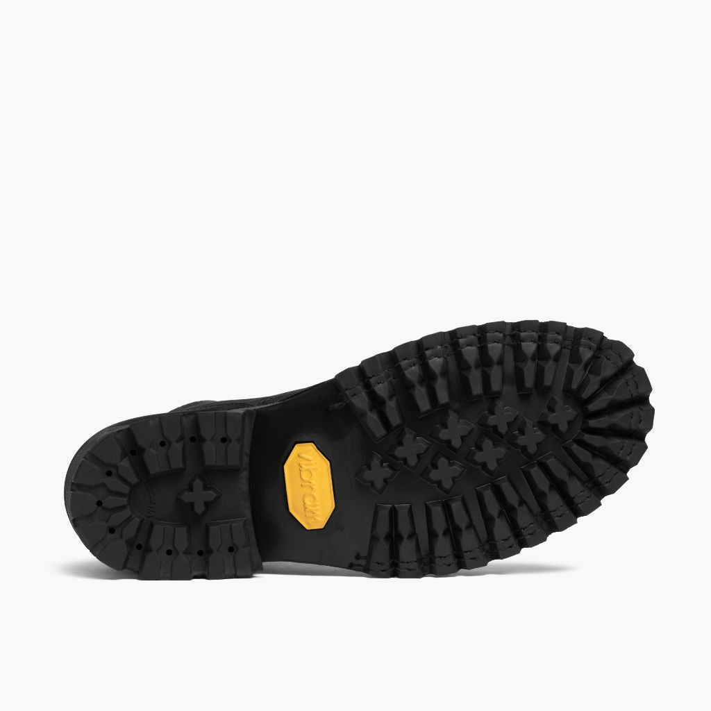 High-Traction Rubber Outsole & Lug Tread Pattern on Challenger Sort Matte Læderstøvler til Mænd