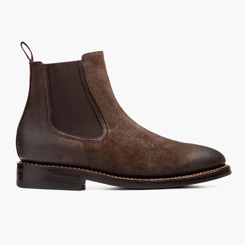 Chocolate Goatskin Suede Leather Boots - Goodyear welt-konstruktion og tåboks