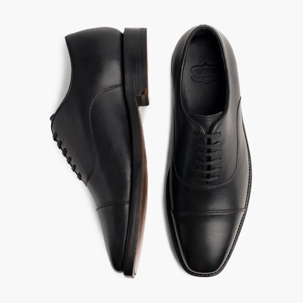 Executive Sort Lædersneakers til Mænd - Forstærket hælkappe og præcise dobbeltsyninger
