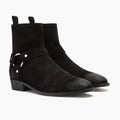 Harness Sort Suede Læderstøvler til Mænd