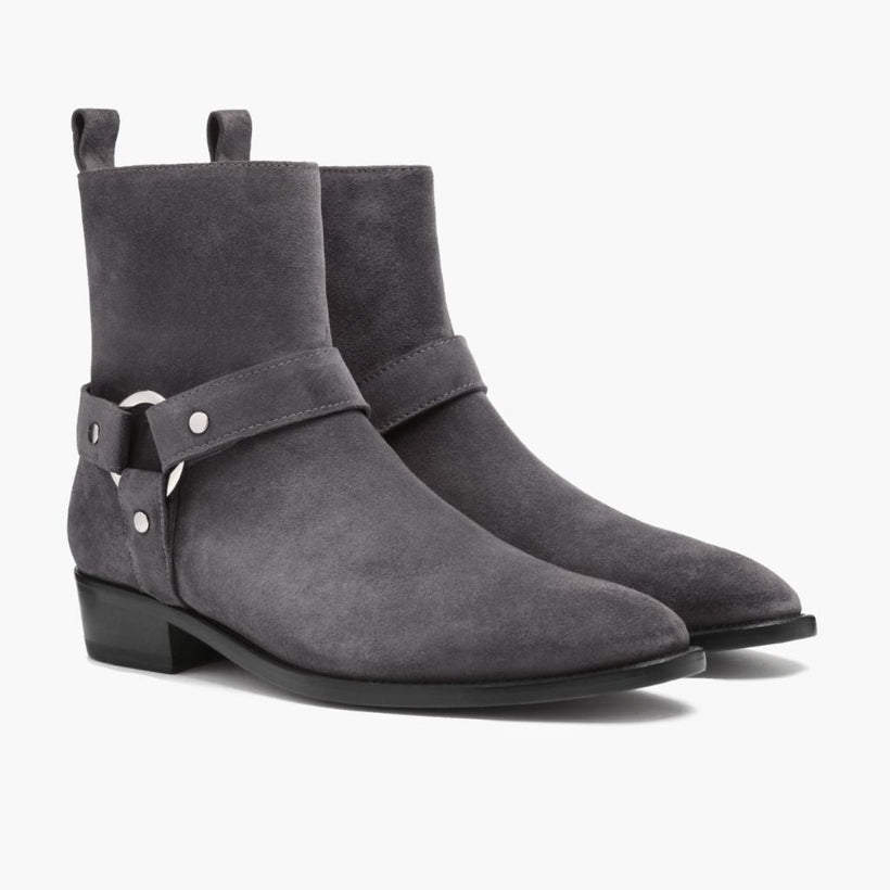 Harness Grey Suede Læderstøvler til Mænd
