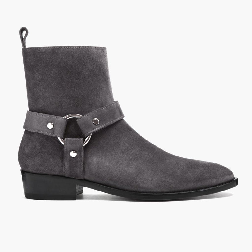 Harness Grey Suede Læderstøvler til Mænd