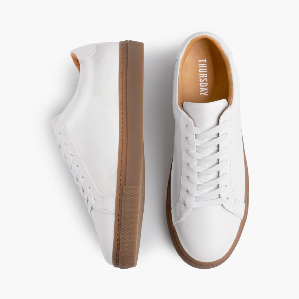 Legacy White Lædersneakers til Mænd - Forstærket hælkappe og præcise dobbeltsyninger