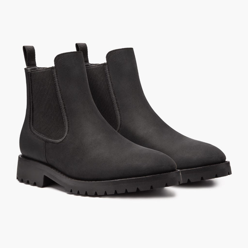 Legend Sort Matte Leather Boots til Mænd
