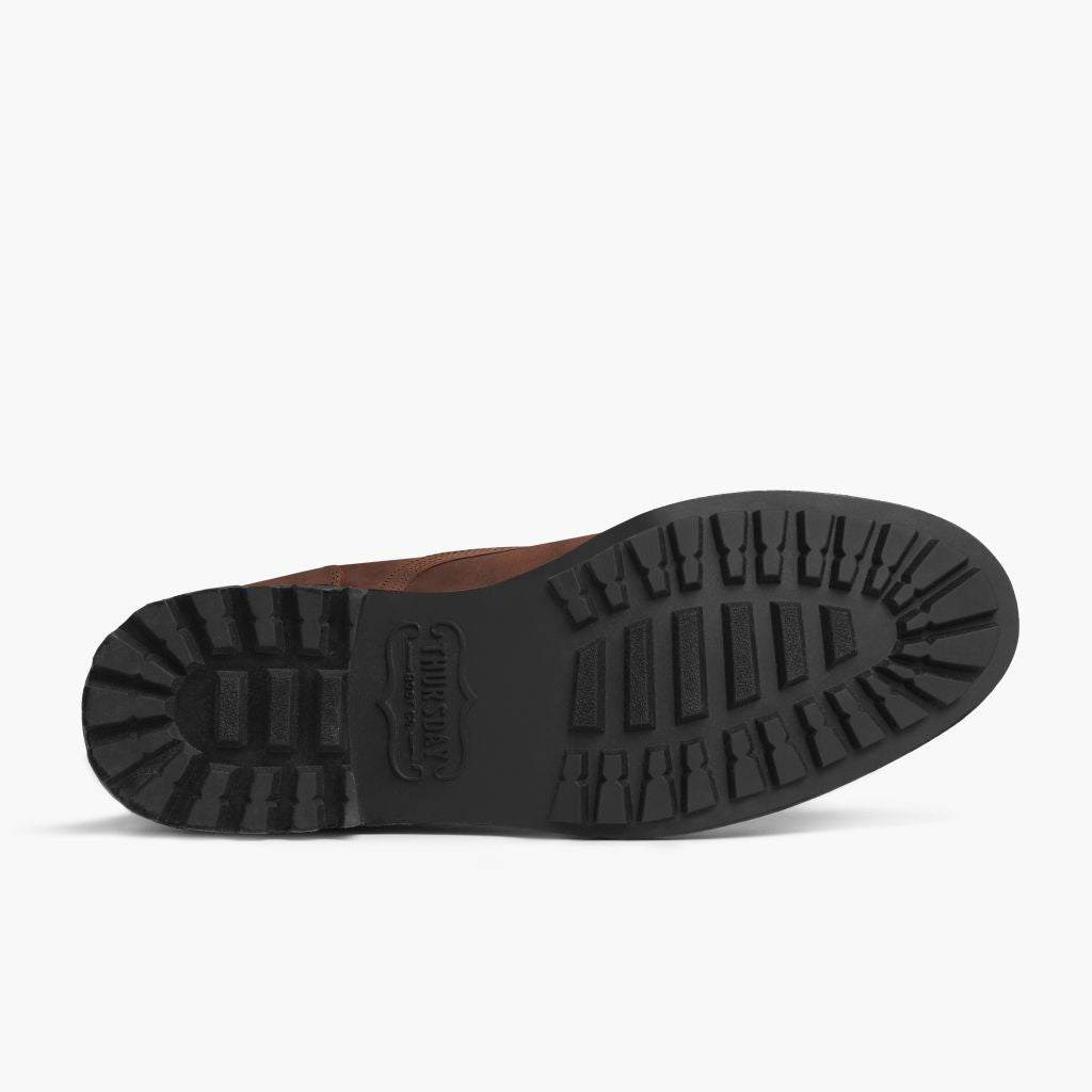 High-Traction Rubber Outsole & Lug Tread Pattern on Logger Arizona Adobe Læderstøvler til Mænd