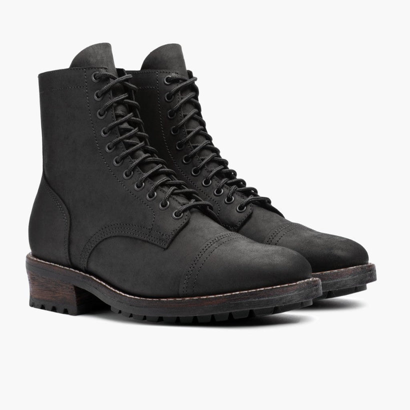 Logger Sort Matte Læderstøvler til Mænd