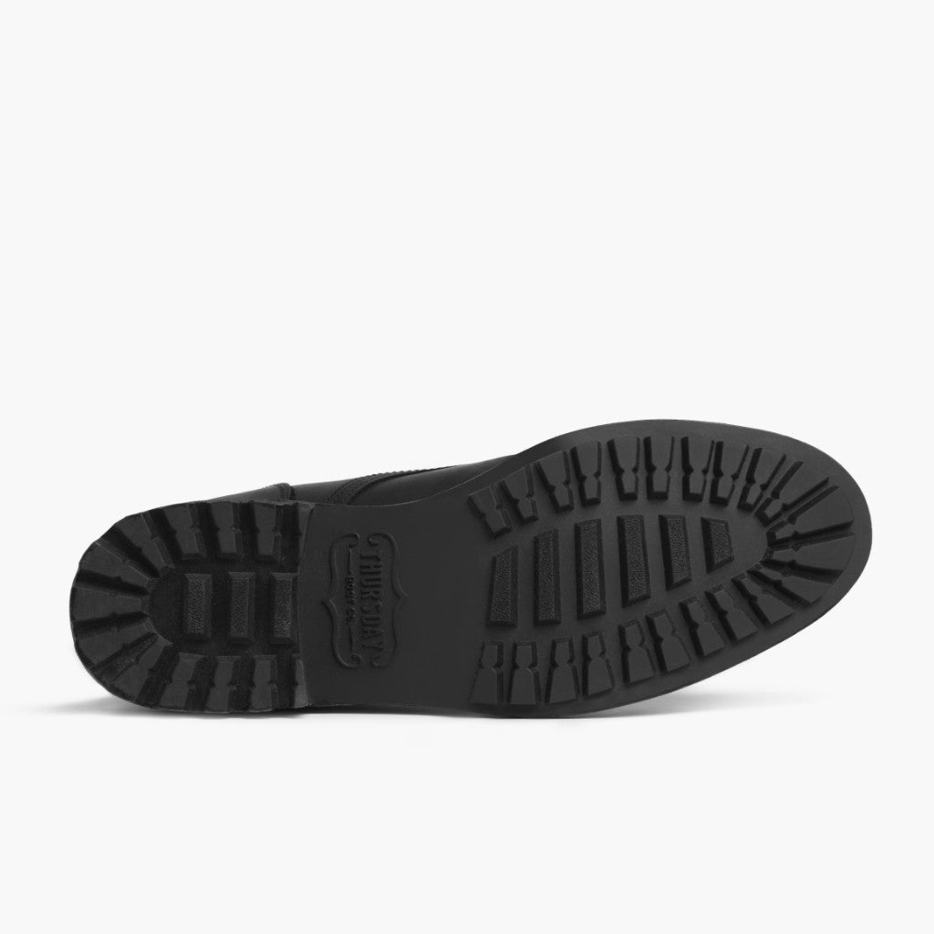 High-Traction Rubber Outsole & Lug Tread Pattern on Logger Sort Matte Læderstøvler til Mænd