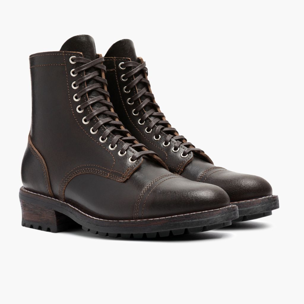 Logger Waxed Cacao Læderstøvler til Mænd in Classic Full-Grain Leather - Sidevisning | Køb online