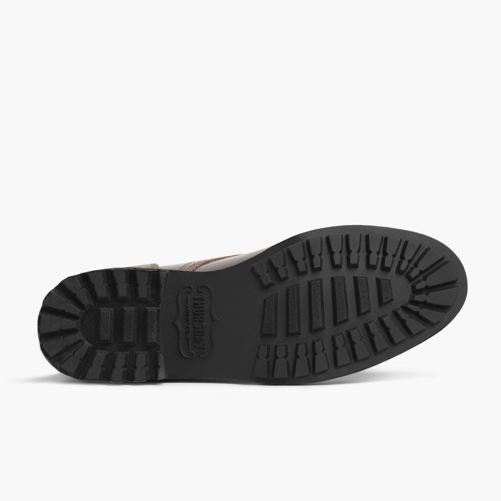 High-Traction Rubber Outsole & Lug Tread Pattern on Logger Waxed Cacao Læderstøvler til Mænd