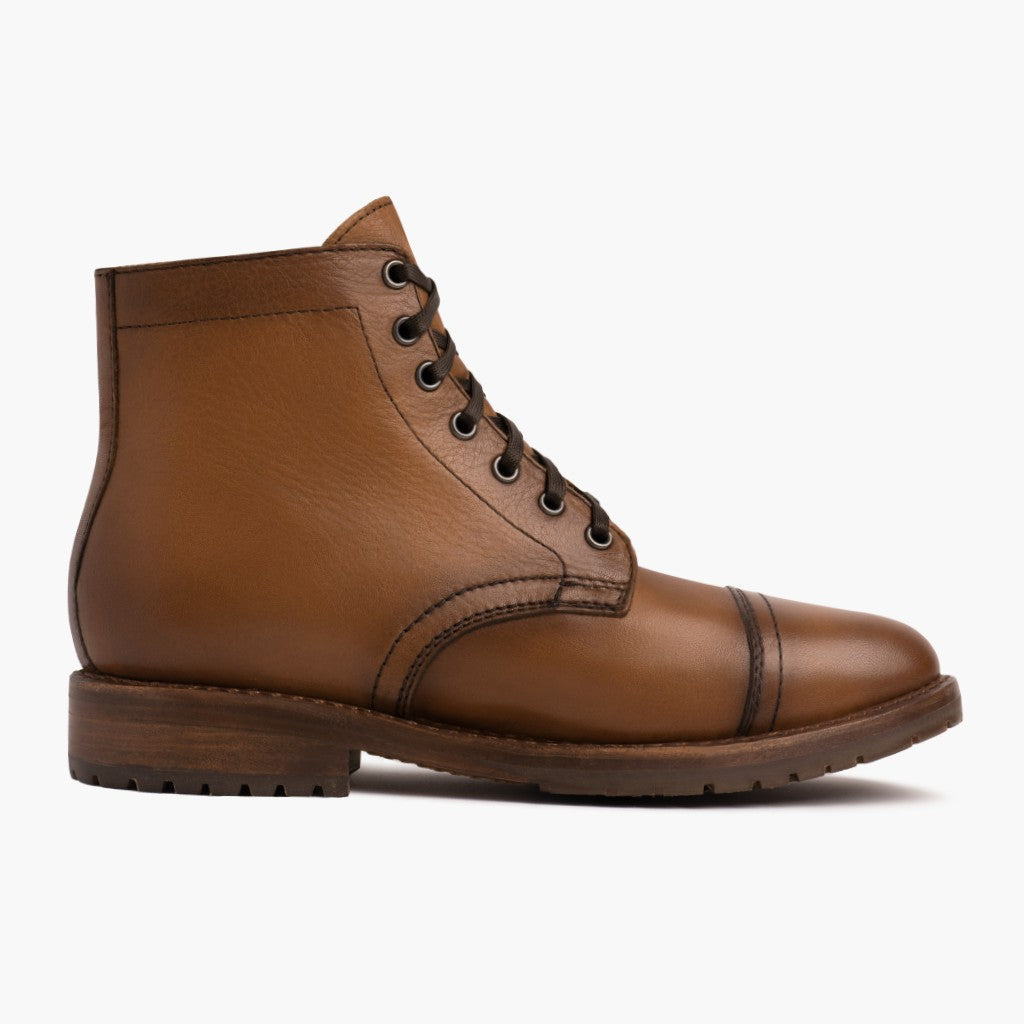 High-Traction Rubber Outsole & Lug Tread Pattern on Major Cuero Læderstøvler til Mænd