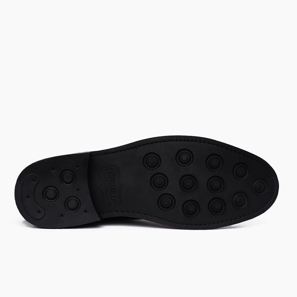 High-Traction Rubber Outsole & Lug Tread Pattern on Duke Sort Læderstøvler til Mænd