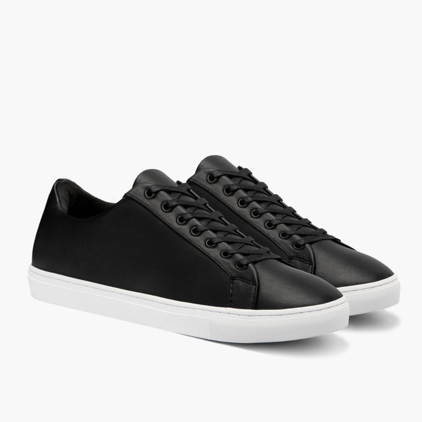 Premier Low Top Sort Leather Sneakers til Mænd