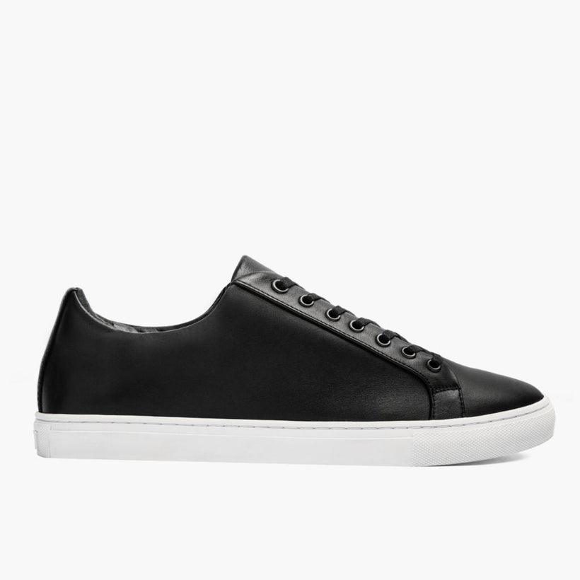 Premier Low Top Sort Leather Sneakers til Mænd