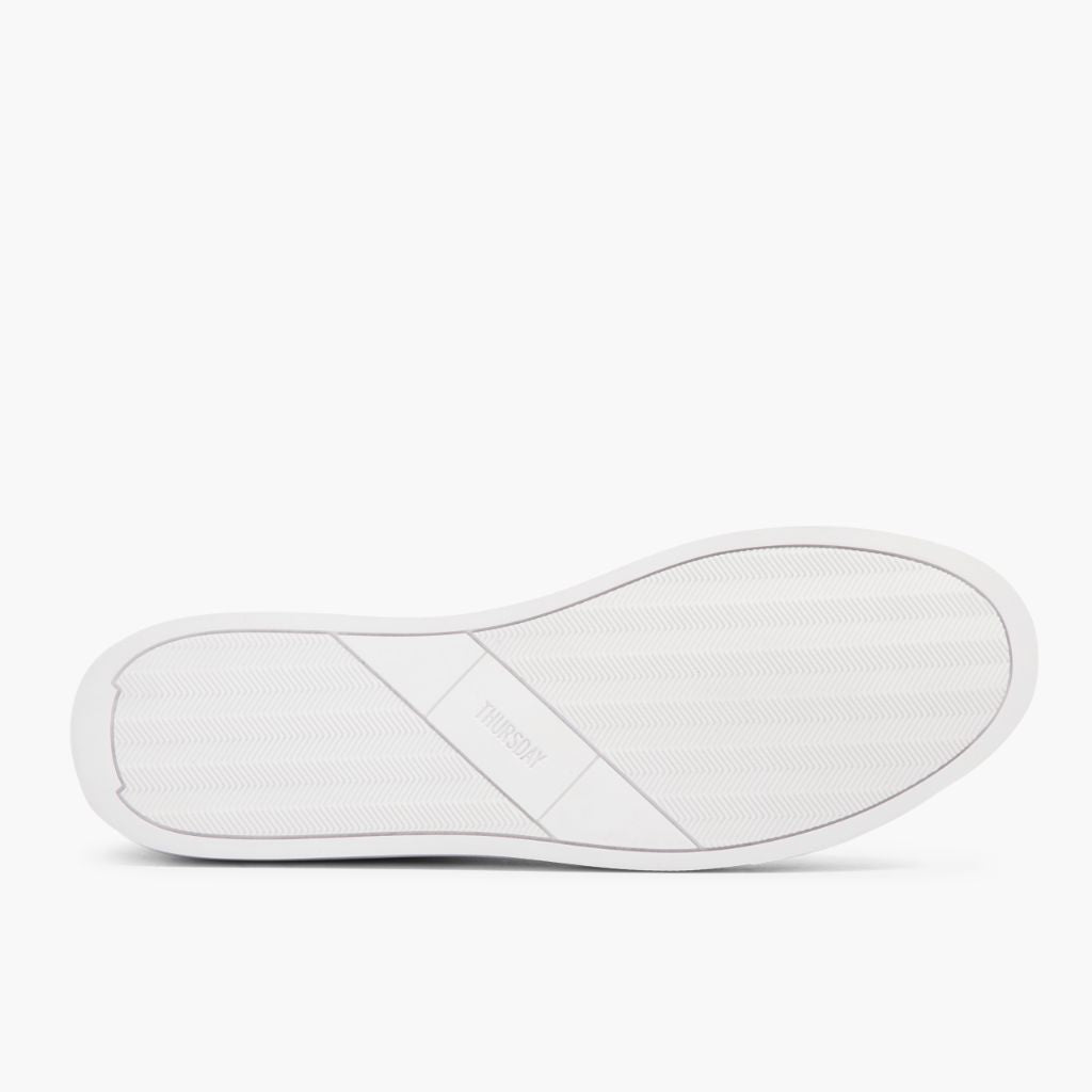 High-Traction Rubber Outsole & Lug Tread Pattern on Premier Low Top White Lædersneakers til Mænd For Men