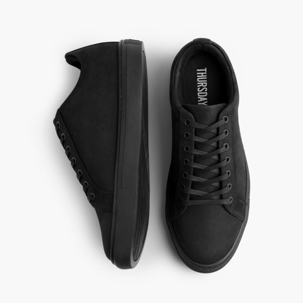 Premier Low Top Sort Matte Lædersneakers til Mænd For Men - Forstærket hælkappe og præcise dobbeltsyninger
