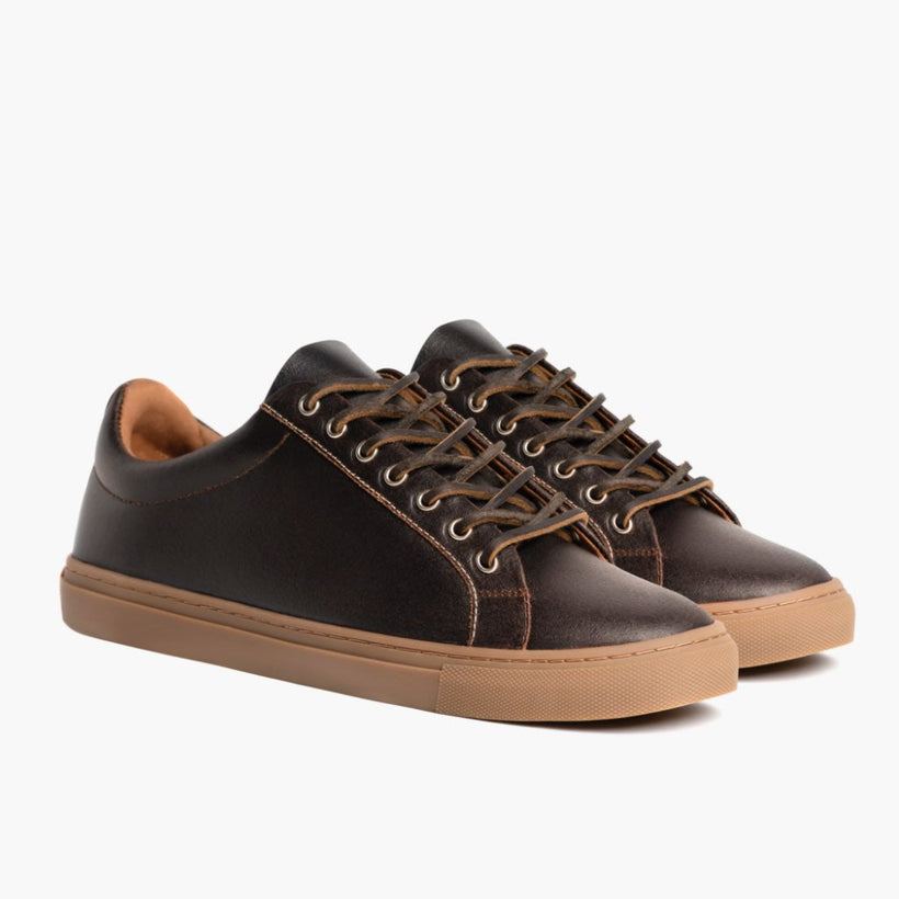 Premier Low Top Cacao Leather Sneakers til Mænd