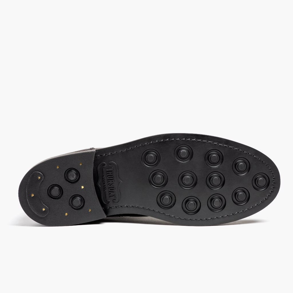 High-Traction Rubber Outsole & Lug Tread Pattern on President Sort Coffee Læderstøvler til Mænd For Men