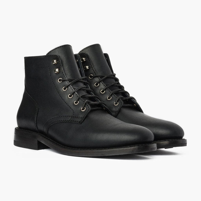 President Sort Matte Leather Boots til Mænd