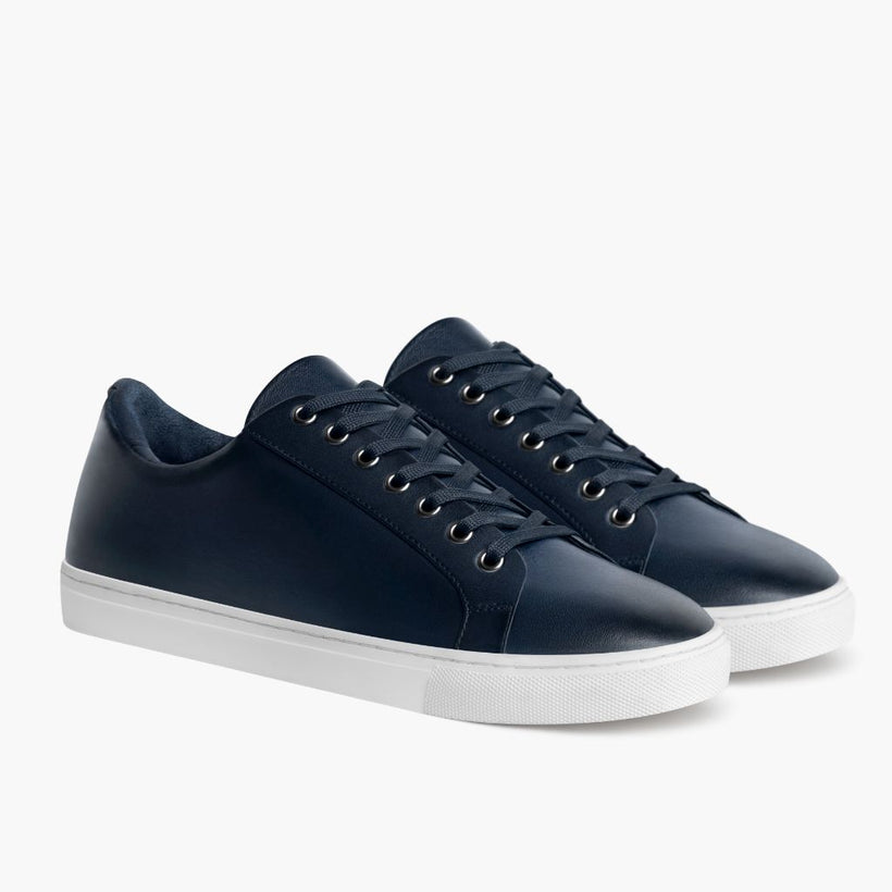 Premier Low Top Deep Blue Leather Sneakers til Mænd