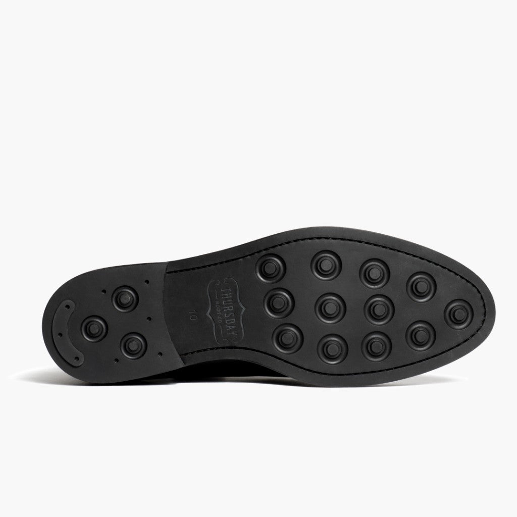 High-Traction Rubber Outsole & Lug Tread Pattern on Cadet Sort Læderstøvler til Mænd