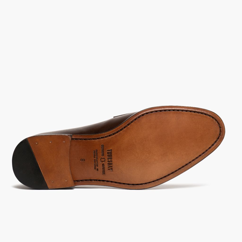 High-Traction Rubber Outsole & Lug Tread Pattern on Lincoln Rich Mahogany Lædersneakers til Mænd