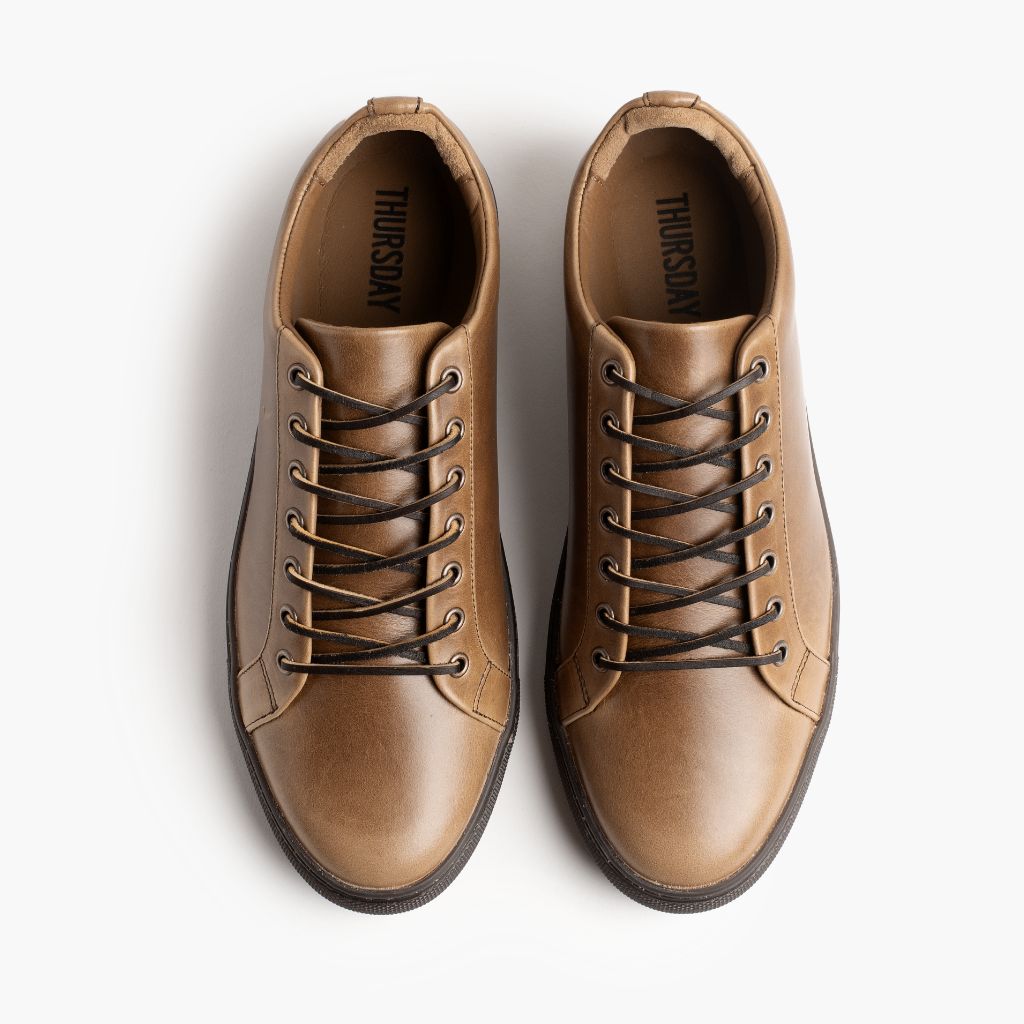 Premier Low Top Natural Lædersneakers til Mænd For Men - Forstærket hælkappe og præcise dobbeltsyninger