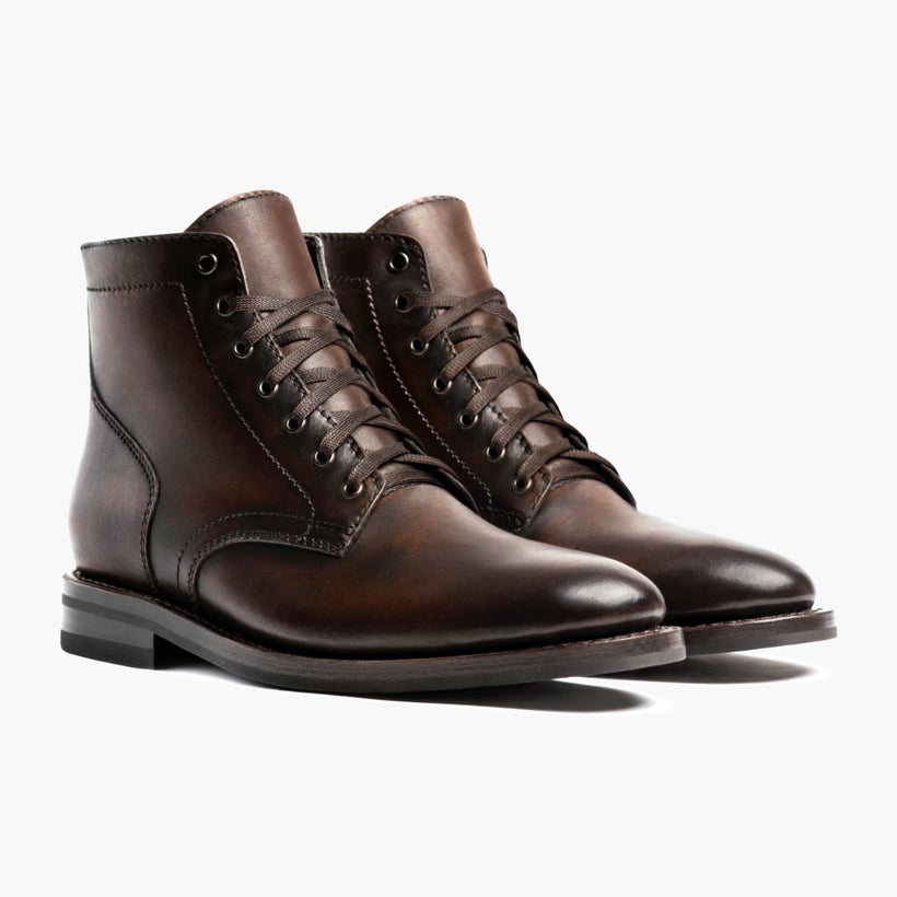President Sort Coffee Leather Boots til Mænd
