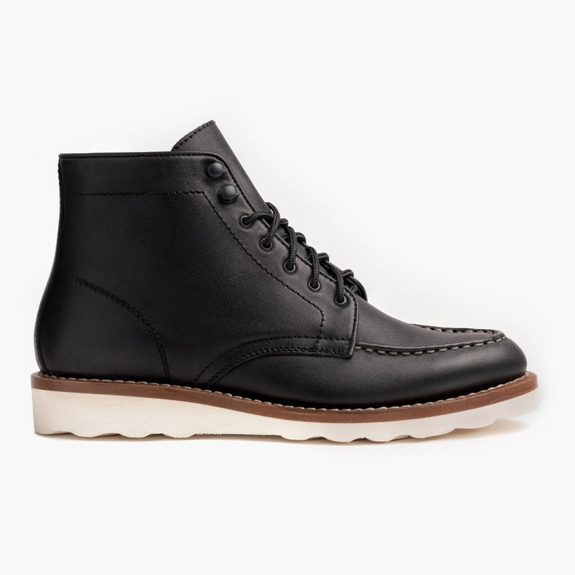 Diplomat Sort Leather Boots til Kvinder