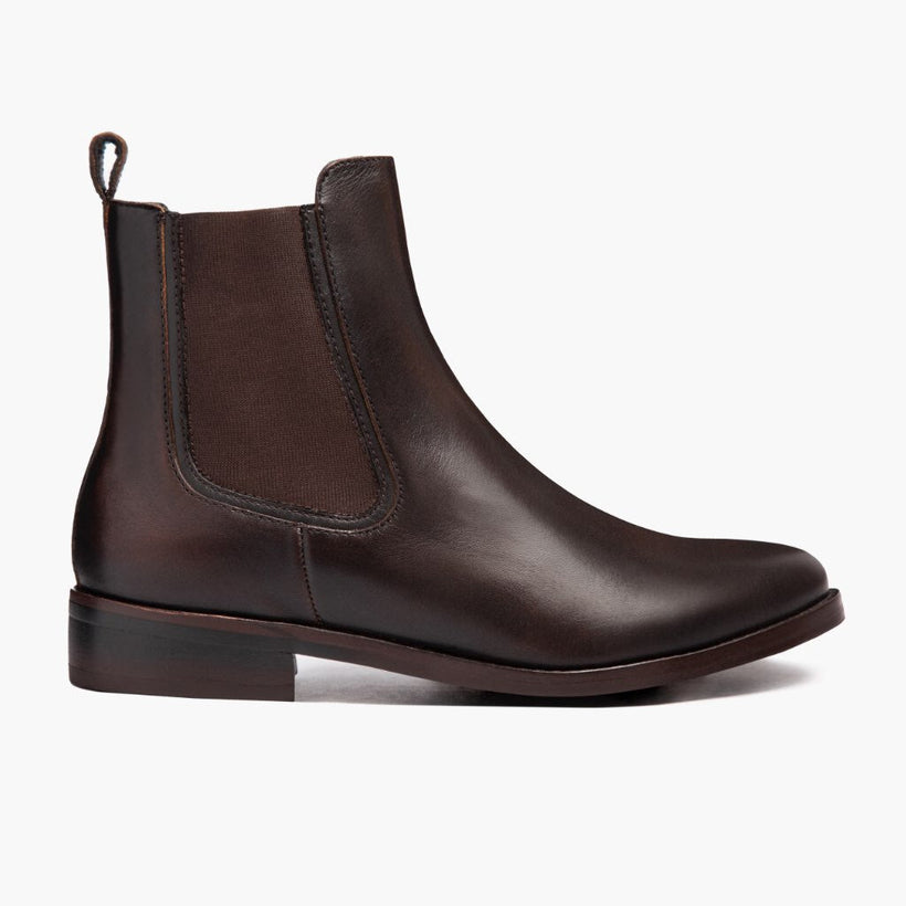 Duchess Sort Coffee Leather Boots til Kvinder